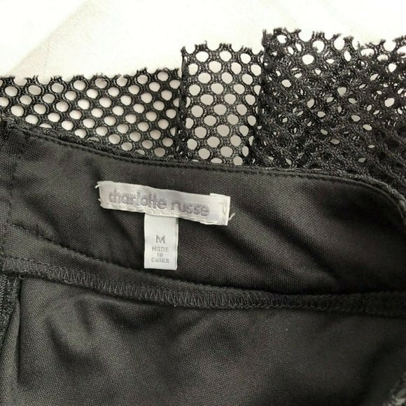 Charlotte Russe Lined Mesh Net Mini Skirt Medium - Picture 6 of 6